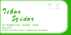 tibor szidor business card